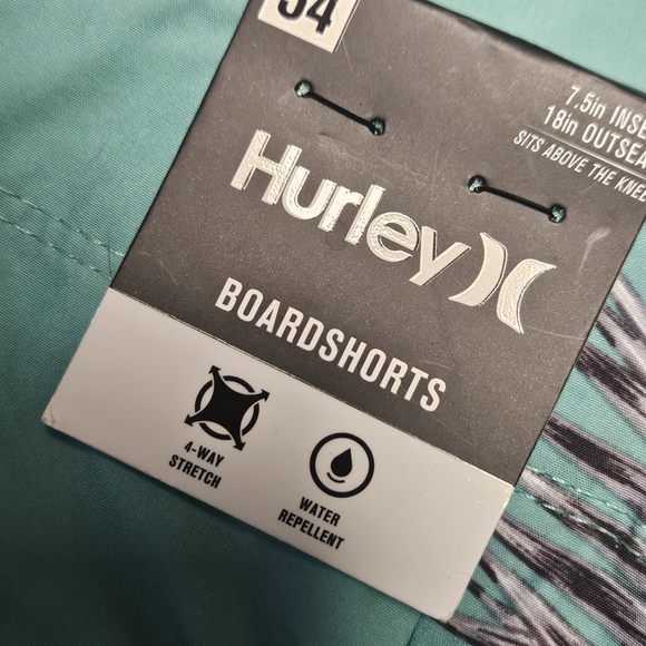 Hurley Teal and Red Floral Board Shorts - Picture 2 of 3